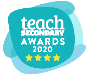 Teach Secondary Awards Logo showcasing Satchel as 4* winners in the School Business Category in 2020